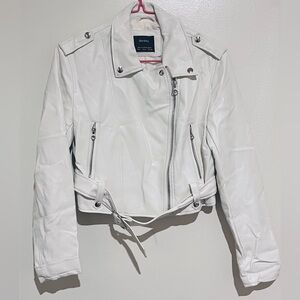White Bershka cropped jacket
